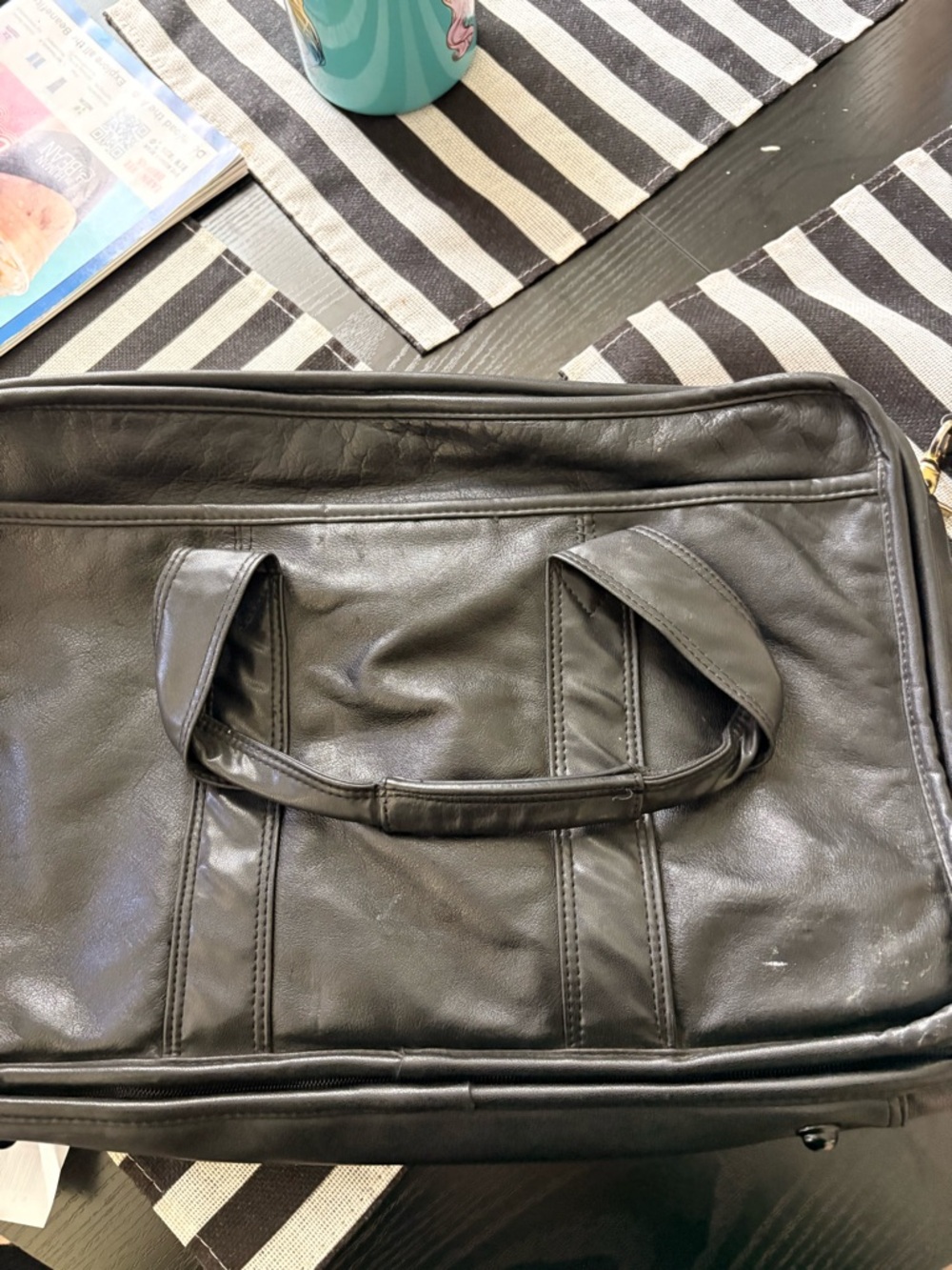 Dilana Black Men's Leather Briefcase Bag